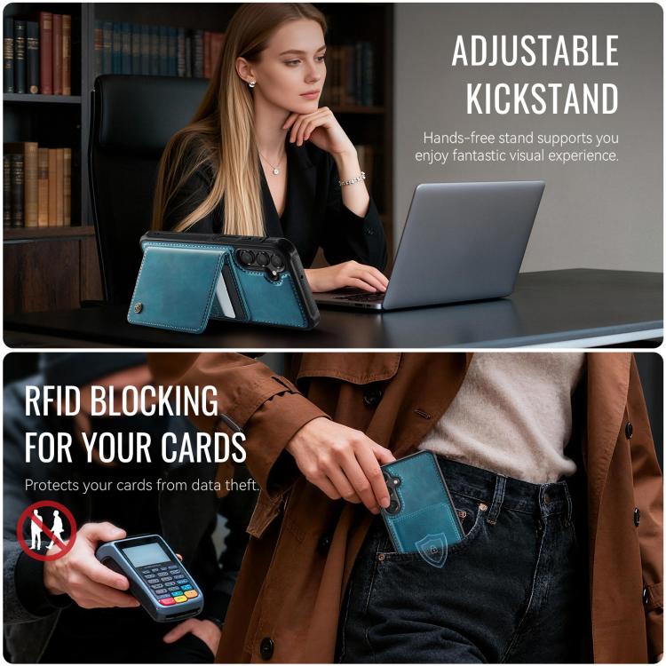 For Samsung Galaxy A15 CaseMe Me80 Series Detachable Wallet Magnetic RFID Vegan Leather Phone Case