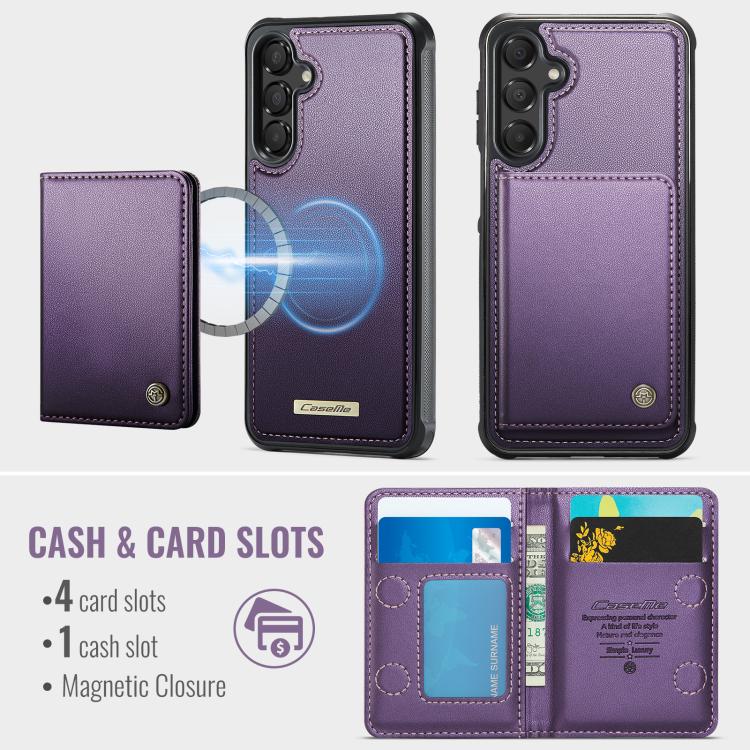 For Samsung Galaxy A15 CaseMe Me80 Series Detachable Wallet Magnetic RFID Vegan Leather Phone Case