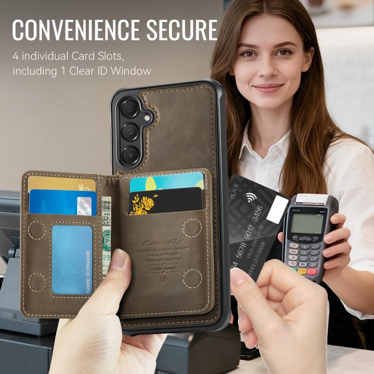 For Samsung Galaxy A16 CaseMe Me80 Series Detachable Wallet Magnetic RFID Vegan Leather Phone Case