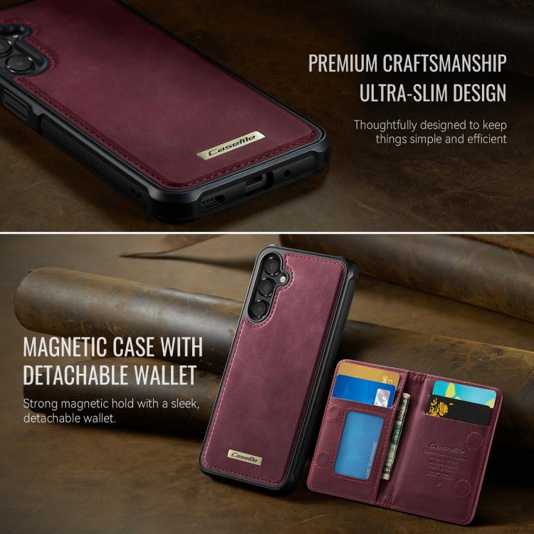 For Samsung Galaxy A16 CaseMe Me80 Series Detachable Wallet Magnetic RFID Vegan Leather Phone Case
