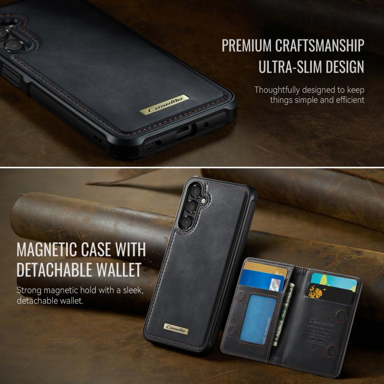 For Samsung Galaxy A17 CaseMe Me80 Series Detachable Wallet Magnetic RFID Vegan Leather Phone Case