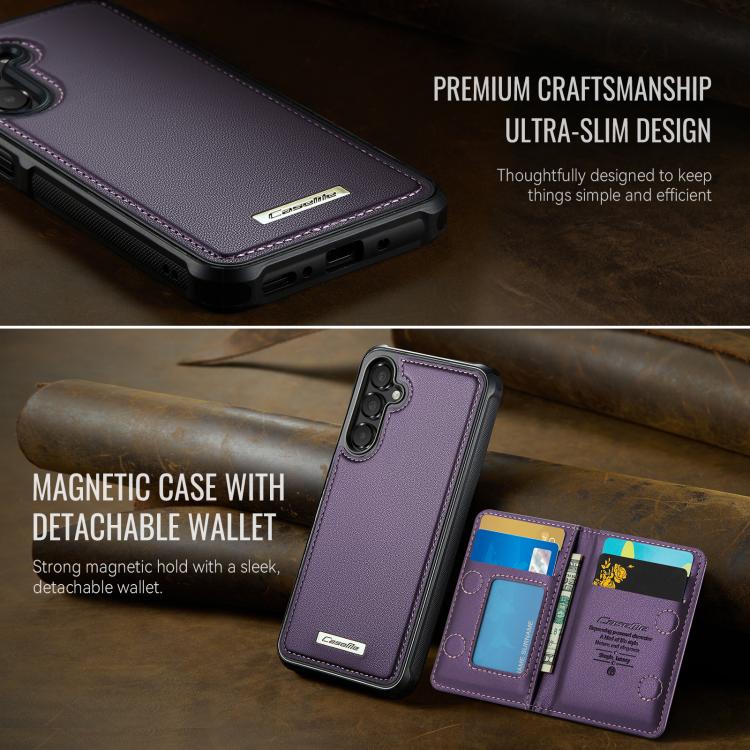 For Samsung Galaxy A17 CaseMe Me80 Series Detachable Wallet Magnetic RFID Vegan Leather Phone Case
