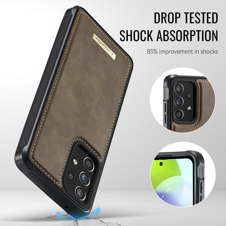For Samsung Galaxy A52 / A52s 5G CaseMe Me80 Series Detachable Wallet Magnetic RFID Vegan Leather Phone Case