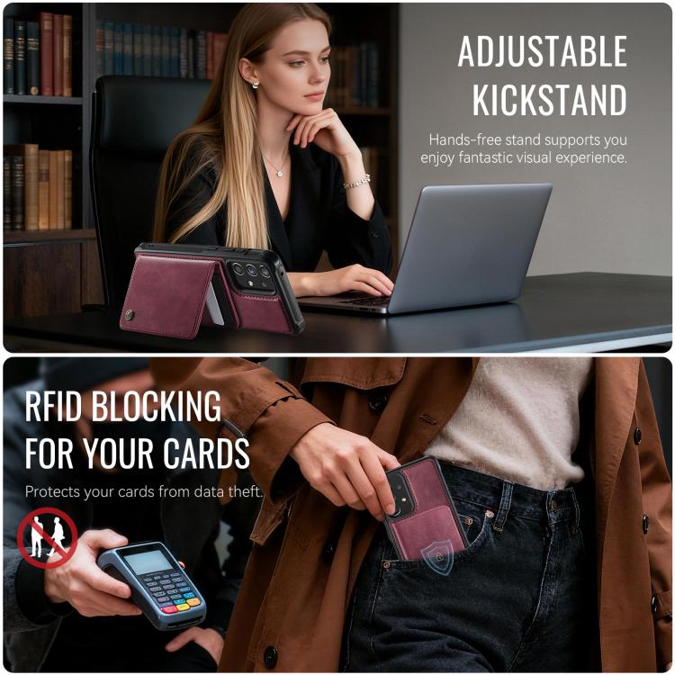 For Samsung Galaxy A52 / A52s 5G CaseMe Me80 Series Detachable Wallet Magnetic RFID Vegan Leather Phone Case
