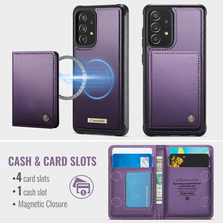For Samsung Galaxy A52 / A52s 5G CaseMe Me80 Series Detachable Wallet Magnetic RFID Vegan Leather Phone Case