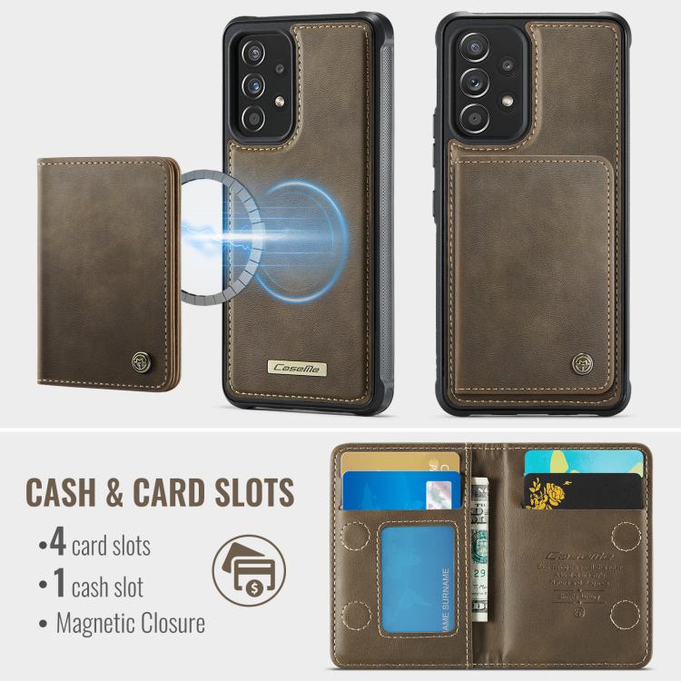 For Samsung Galaxy A53 5G CaseMe Me80 Series Detachable Wallet Magnetic RFID Vegan Leather Phone Case