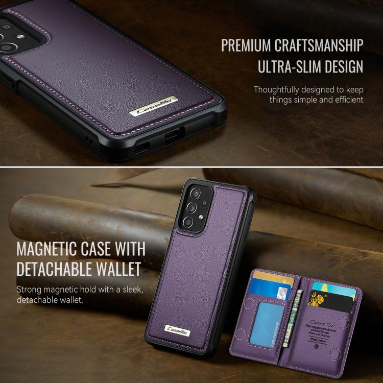 For Samsung Galaxy A53 5G CaseMe Me80 Series Detachable Wallet Magnetic RFID Vegan Leather Phone Case
