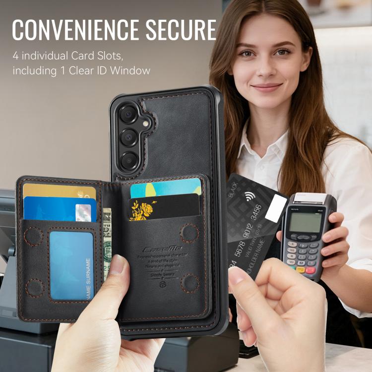 For Samsung Galaxy A55 5G / A35 5G CaseMe Me80 Series Detachable Wallet Magnetic RFID Vegan Leather Phone Case