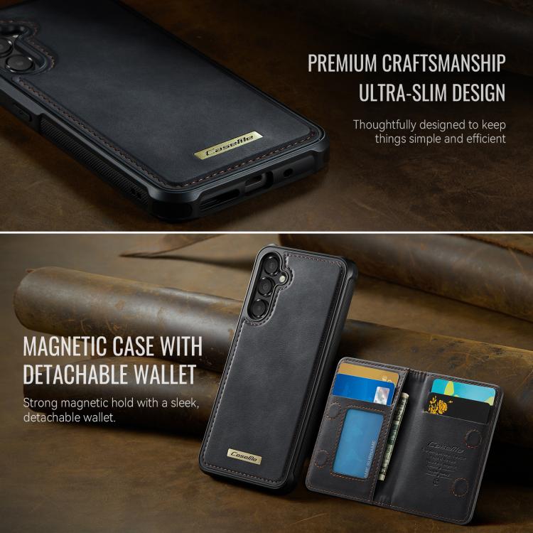 For Samsung Galaxy A55 5G / A35 5G CaseMe Me80 Series Detachable Wallet Magnetic RFID Vegan Leather Phone Case