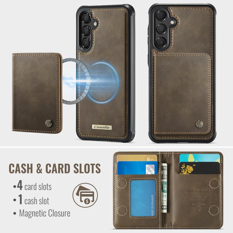 For Samsung Galaxy A55 5G / A35 5G CaseMe Me80 Series Detachable Wallet Magnetic RFID Vegan Leather Phone Case