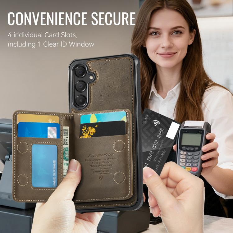 For Samsung Galaxy A55 5G / A35 5G CaseMe Me80 Series Detachable Wallet Magnetic RFID Vegan Leather Phone Case