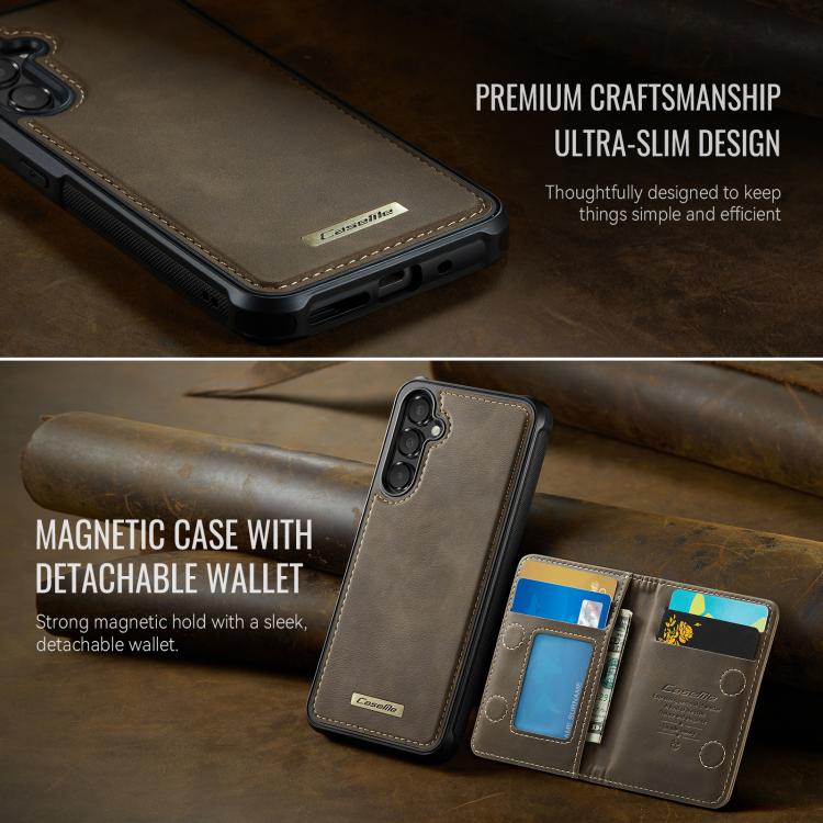 For Samsung Galaxy A55 5G / A35 5G CaseMe Me80 Series Detachable Wallet Magnetic RFID Vegan Leather Phone Case