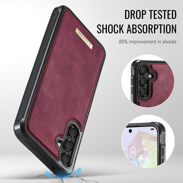 For Samsung Galaxy A55 5G / A35 5G CaseMe Me80 Series Detachable Wallet Magnetic RFID Vegan Leather Phone Case