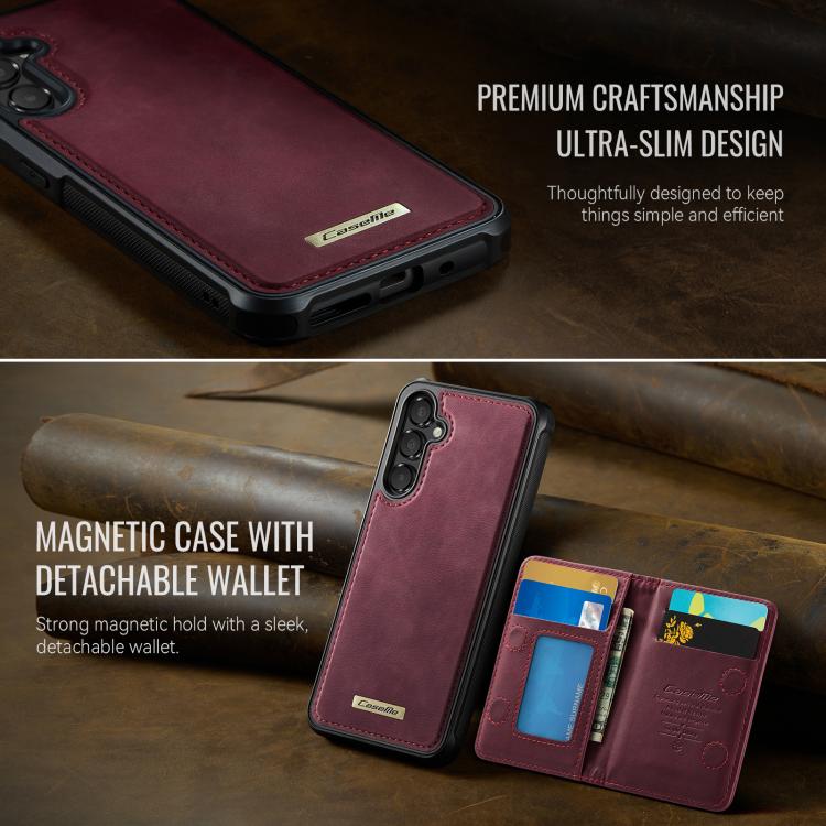 For Samsung Galaxy A55 5G / A35 5G CaseMe Me80 Series Detachable Wallet Magnetic RFID Vegan Leather Phone Case