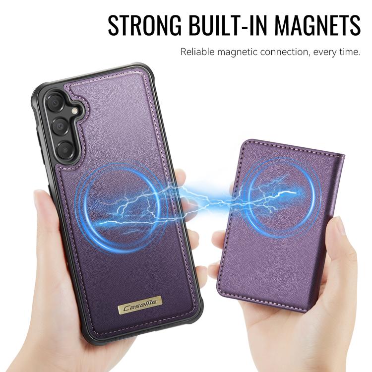 For Samsung Galaxy A55 5G / A35 5G CaseMe Me80 Series Detachable Wallet Magnetic RFID Vegan Leather Phone Case