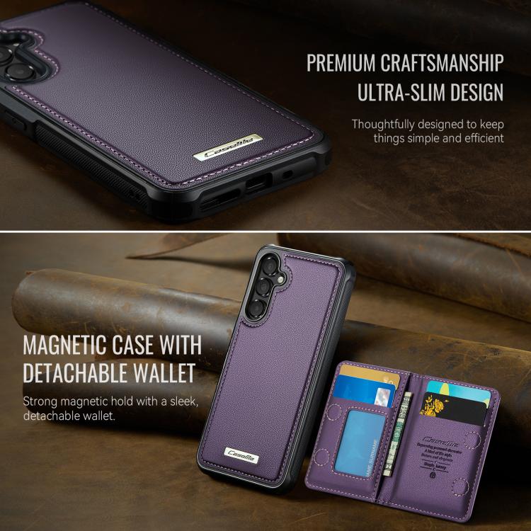 For Samsung Galaxy A55 5G / A35 5G CaseMe Me80 Series Detachable Wallet Magnetic RFID Vegan Leather Phone Case