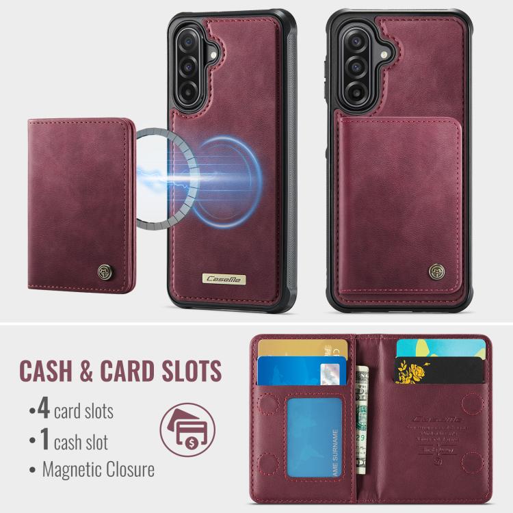 For Samsung Galaxy A56 5G CaseMe Me80 Series Detachable Wallet Magnetic RFID Vegan Leather Phone Case