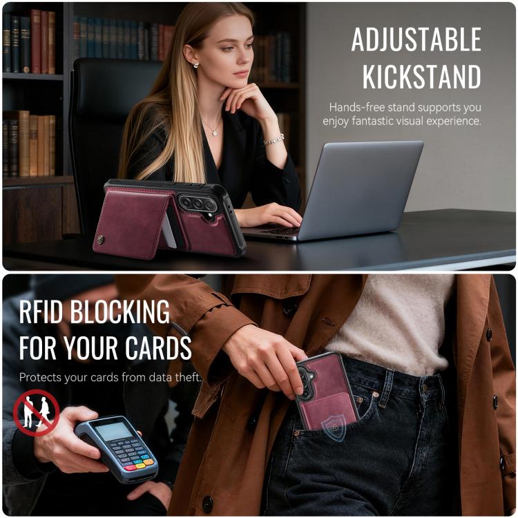 For Samsung Galaxy A56 5G CaseMe Me80 Series Detachable Wallet Magnetic RFID Vegan Leather Phone Case