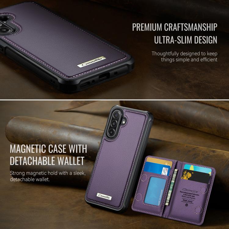 For Samsung Galaxy A56 5G CaseMe Me80 Series Detachable Wallet Magnetic RFID Vegan Leather Phone Case