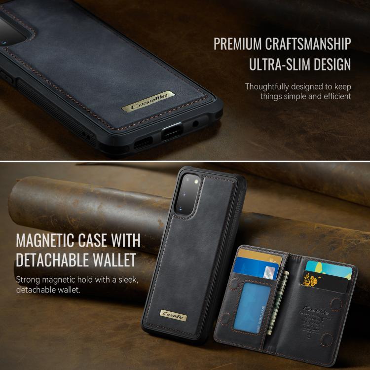 For Samsung Galaxy S20 5G CaseMe Me80 Series Detachable Wallet Magnetic RFID Vegan Leather Phone Case