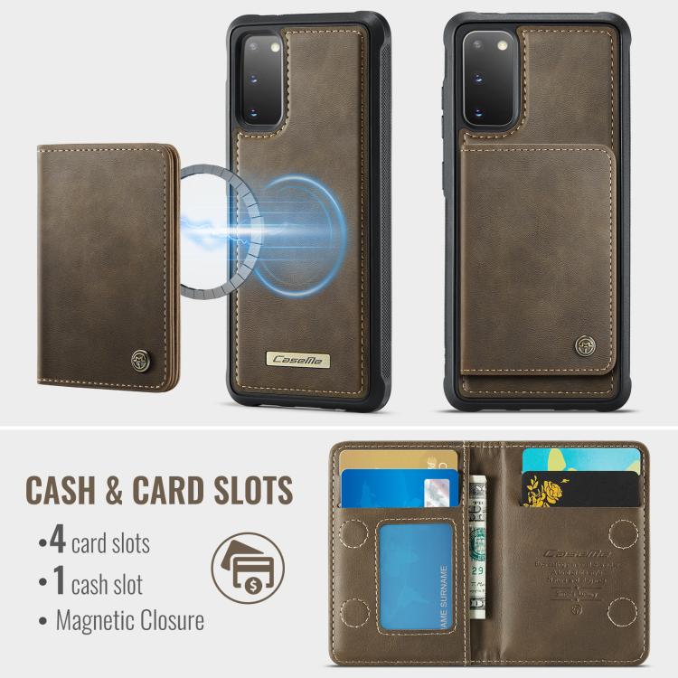 For Samsung Galaxy S20 5G CaseMe Me80 Series Detachable Wallet Magnetic RFID Vegan Leather Phone Case