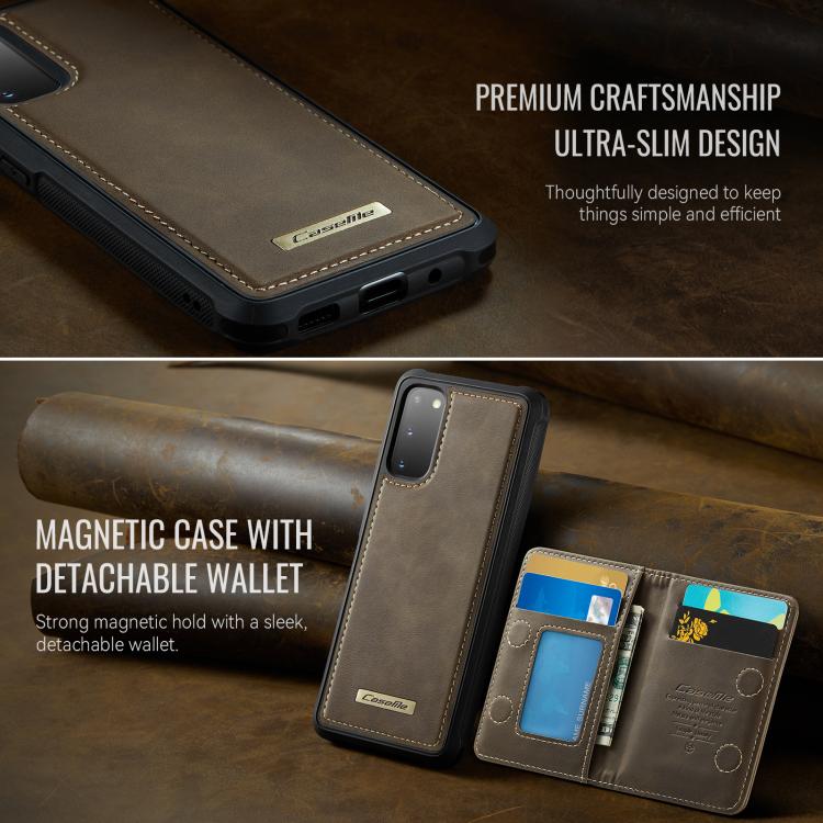 For Samsung Galaxy S20 5G CaseMe Me80 Series Detachable Wallet Magnetic RFID Vegan Leather Phone Case