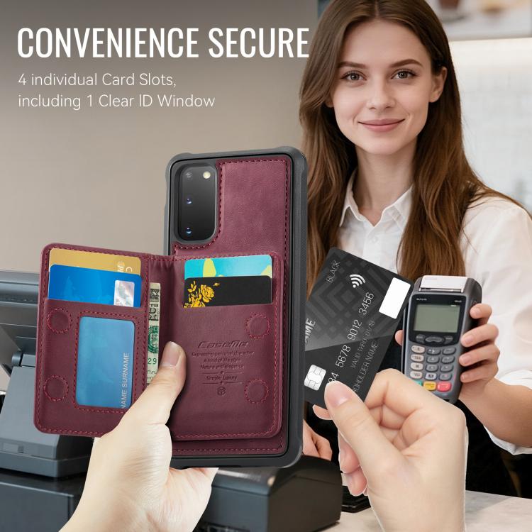 For Samsung Galaxy S20 5G CaseMe Me80 Series Detachable Wallet Magnetic RFID Vegan Leather Phone Case