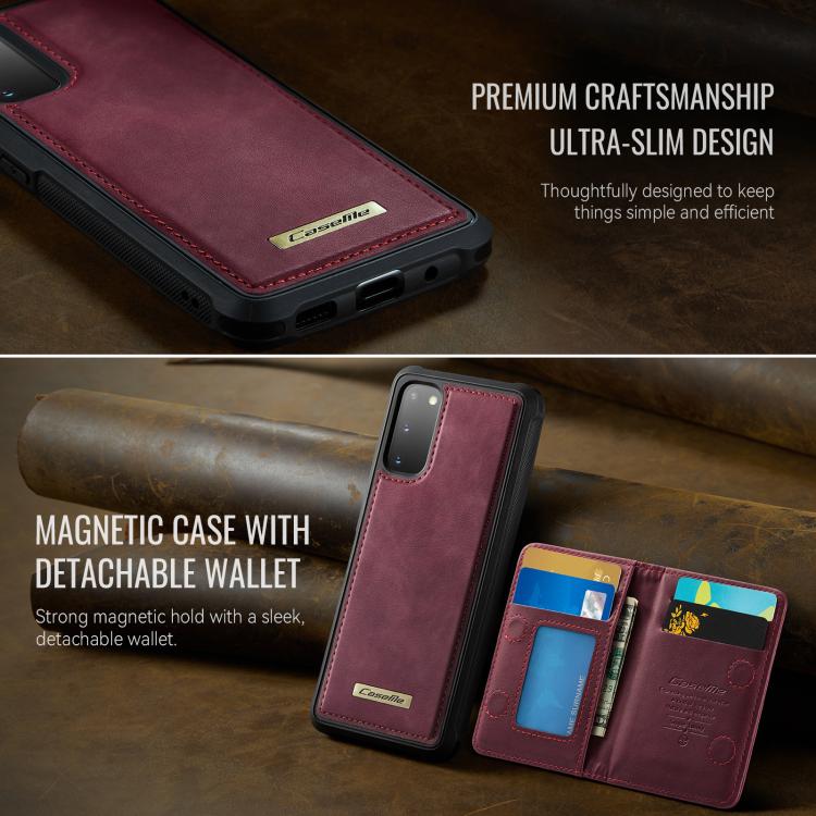 For Samsung Galaxy S20 5G CaseMe Me80 Series Detachable Wallet Magnetic RFID Vegan Leather Phone Case