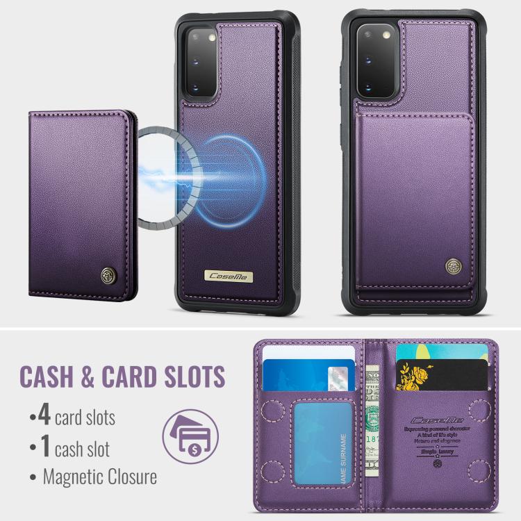 For Samsung Galaxy S20 5G CaseMe Me80 Series Detachable Wallet Magnetic RFID Vegan Leather Phone Case