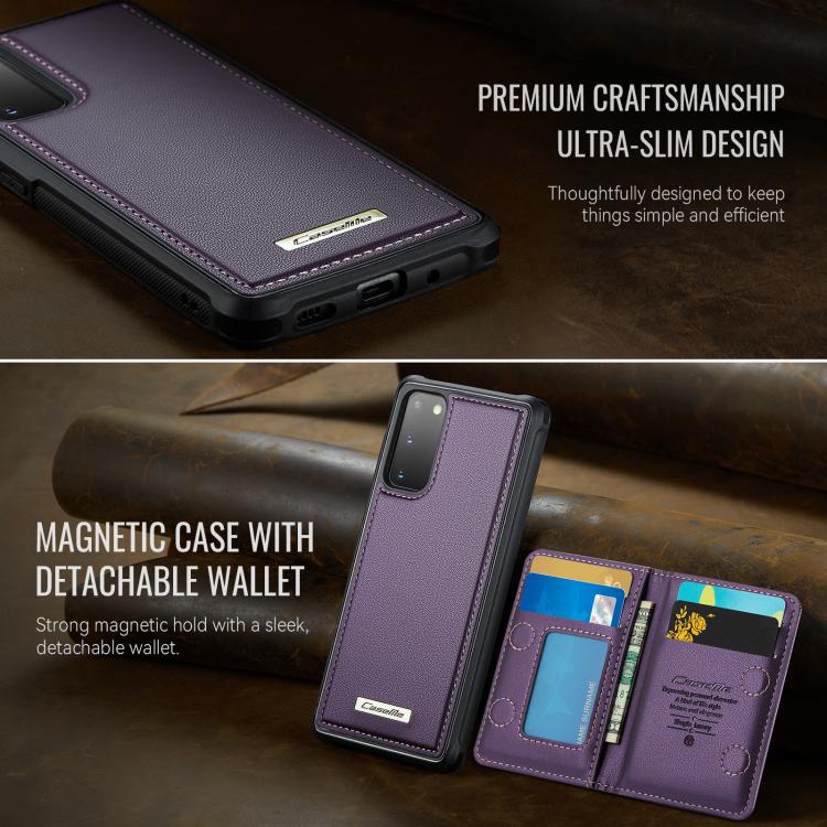 For Samsung Galaxy S20 5G CaseMe Me80 Series Detachable Wallet Magnetic RFID Vegan Leather Phone Case