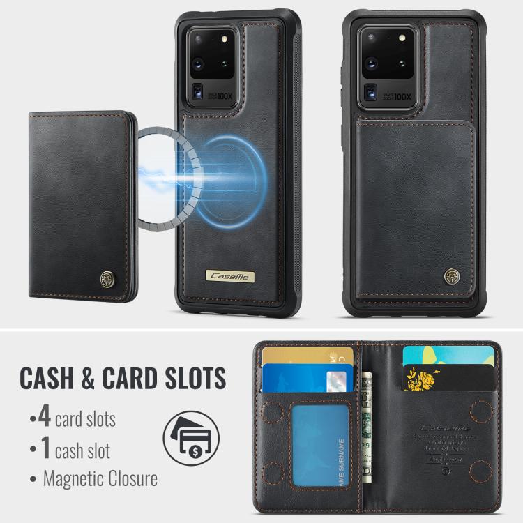 For Samsung Galaxy S20 Ultra 5G CaseMe Me80 Series Detachable Wallet Magnetic RFID Vegan Leather Phone Case