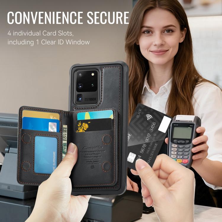 For Samsung Galaxy S20 Ultra 5G CaseMe Me80 Series Detachable Wallet Magnetic RFID Vegan Leather Phone Case