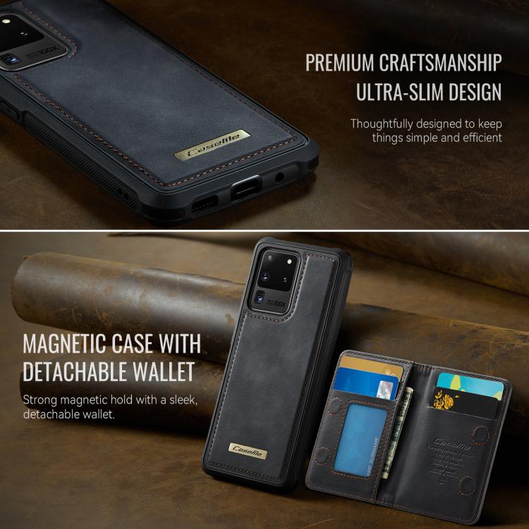 For Samsung Galaxy S20 Ultra 5G CaseMe Me80 Series Detachable Wallet Magnetic RFID Vegan Leather Phone Case