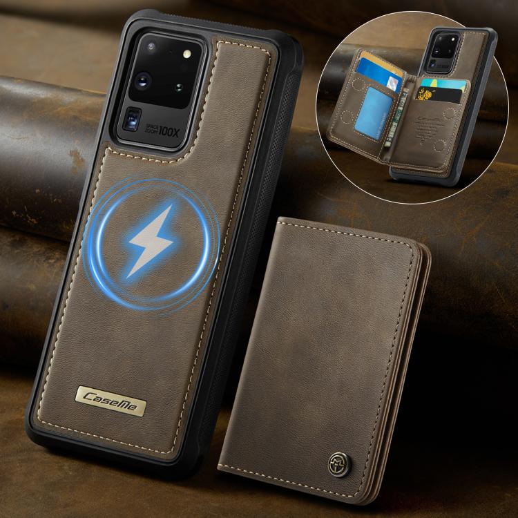 For Samsung Galaxy S20 Ultra 5G CaseMe Me80 Series Detachable Wallet Magnetic RFID Vegan Leather Phone Case