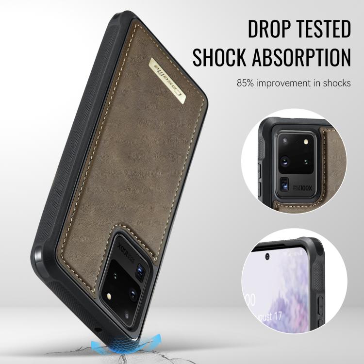 For Samsung Galaxy S20 Ultra 5G CaseMe Me80 Series Detachable Wallet Magnetic RFID Vegan Leather Phone Case