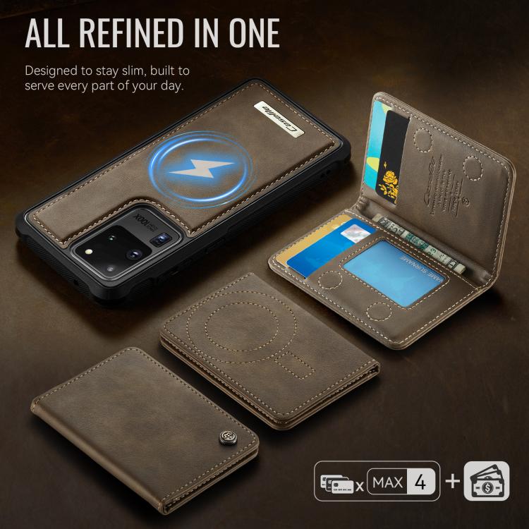For Samsung Galaxy S20 Ultra 5G CaseMe Me80 Series Detachable Wallet Magnetic RFID Vegan Leather Phone Case