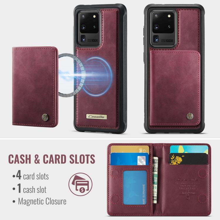 For Samsung Galaxy S20 Ultra 5G CaseMe Me80 Series Detachable Wallet Magnetic RFID Vegan Leather Phone Case