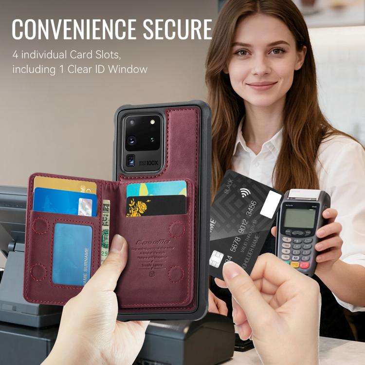 For Samsung Galaxy S20 Ultra 5G CaseMe Me80 Series Detachable Wallet Magnetic RFID Vegan Leather Phone Case