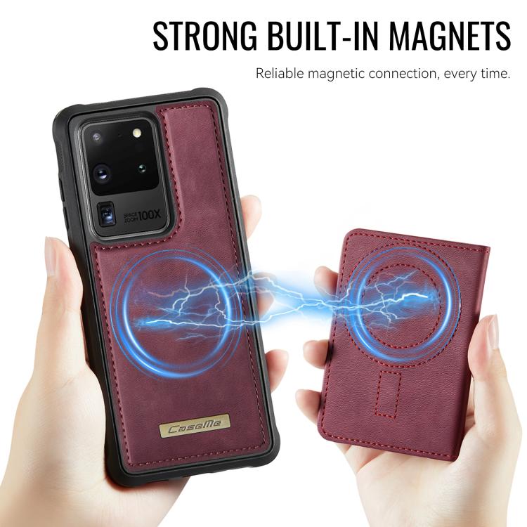 For Samsung Galaxy S20 Ultra 5G CaseMe Me80 Series Detachable Wallet Magnetic RFID Vegan Leather Phone Case