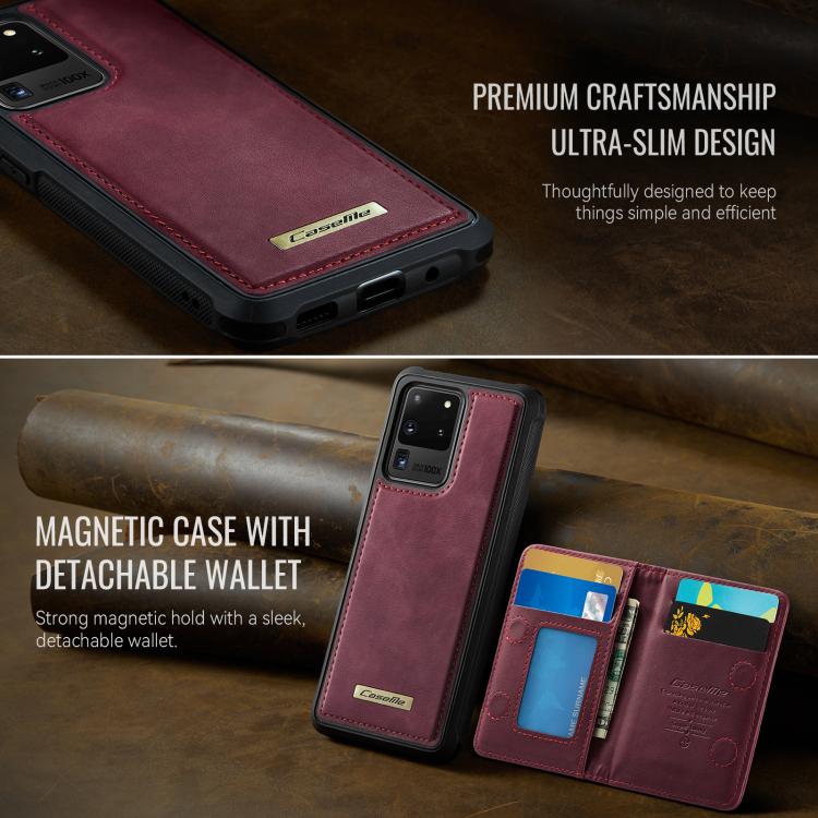 For Samsung Galaxy S20 Ultra 5G CaseMe Me80 Series Detachable Wallet Magnetic RFID Vegan Leather Phone Case