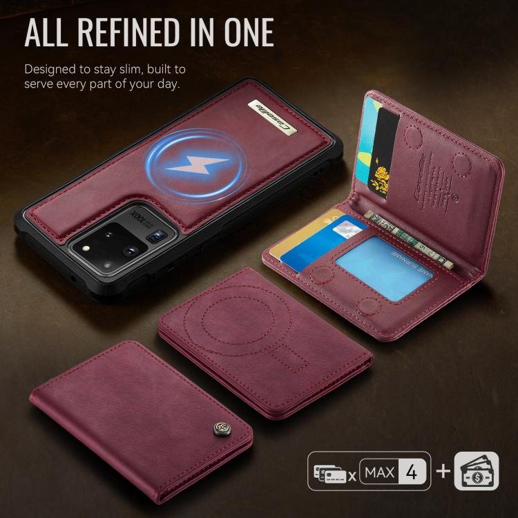 For Samsung Galaxy S20 Ultra 5G CaseMe Me80 Series Detachable Wallet Magnetic RFID Vegan Leather Phone Case