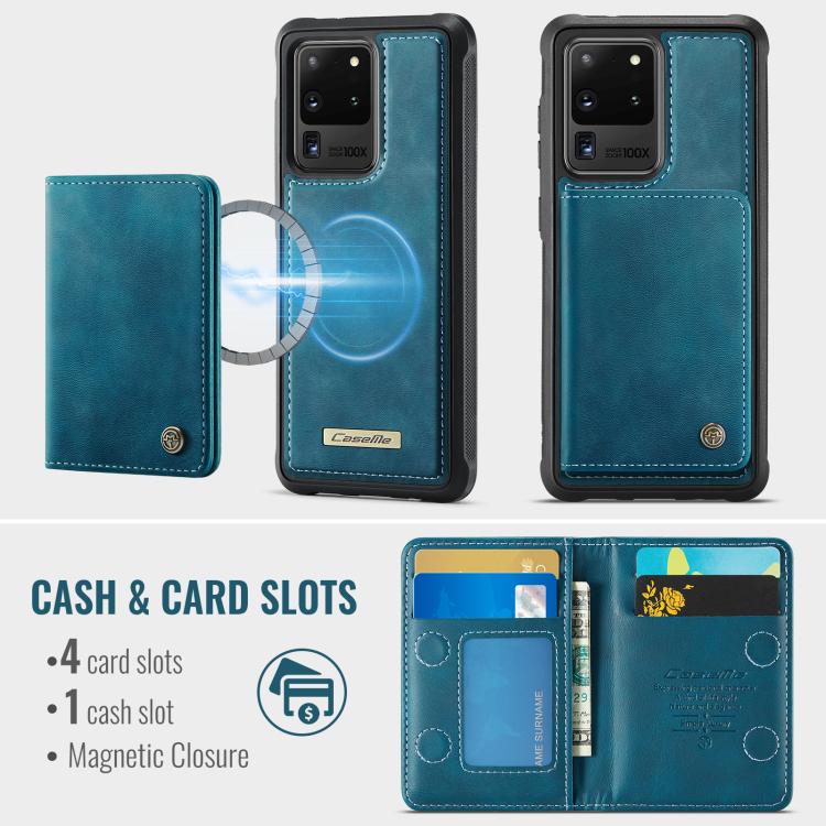 For Samsung Galaxy S20 Ultra 5G CaseMe Me80 Series Detachable Wallet Magnetic RFID Vegan Leather Phone Case