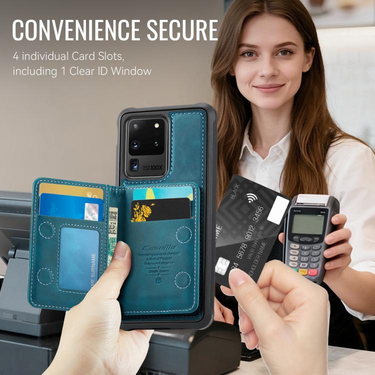For Samsung Galaxy S20 Ultra 5G CaseMe Me80 Series Detachable Wallet Magnetic RFID Vegan Leather Phone Case