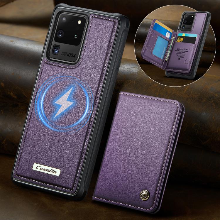 For Samsung Galaxy S20 Ultra 5G CaseMe Me80 Series Detachable Wallet Magnetic RFID Vegan Leather Phone Case