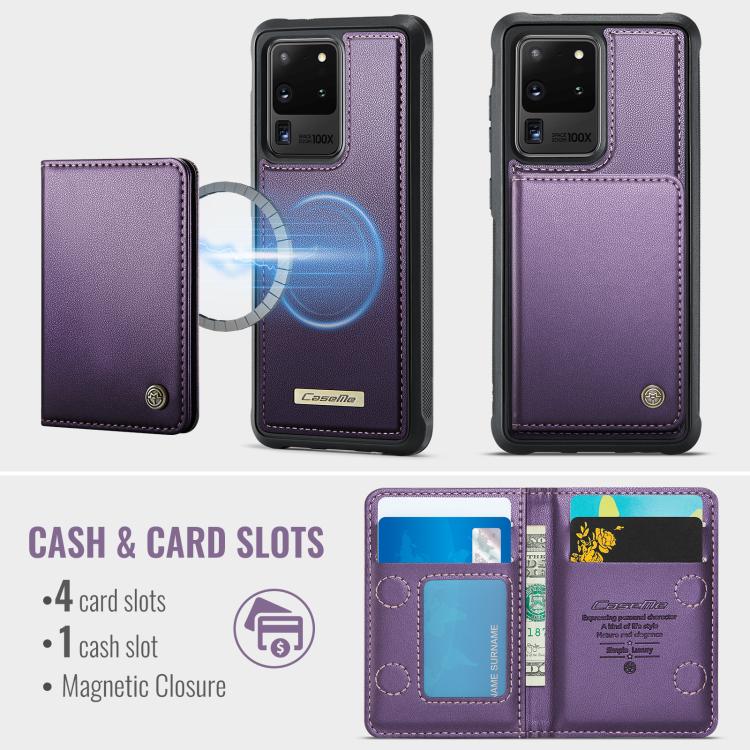For Samsung Galaxy S20 Ultra 5G CaseMe Me80 Series Detachable Wallet Magnetic RFID Vegan Leather Phone Case