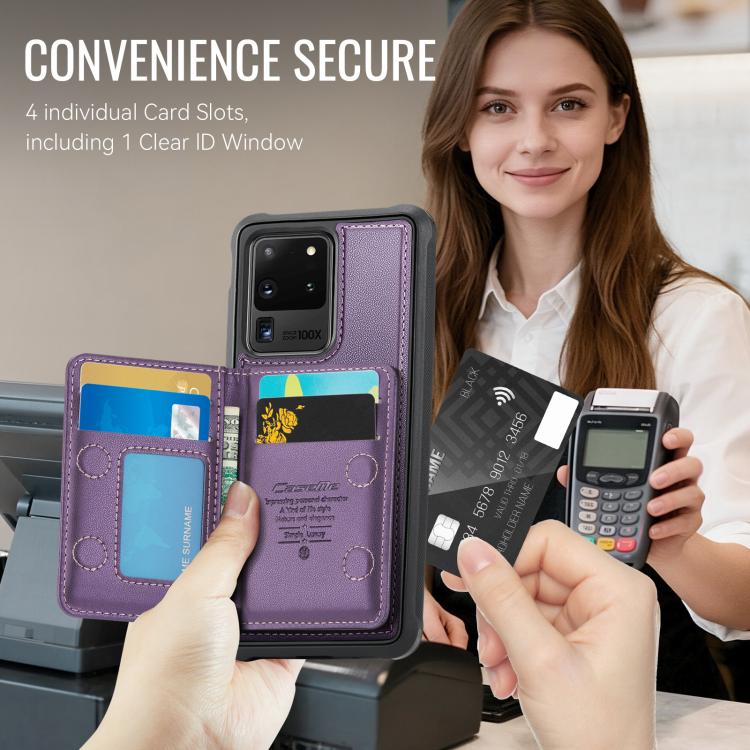 For Samsung Galaxy S20 Ultra 5G CaseMe Me80 Series Detachable Wallet Magnetic RFID Vegan Leather Phone Case