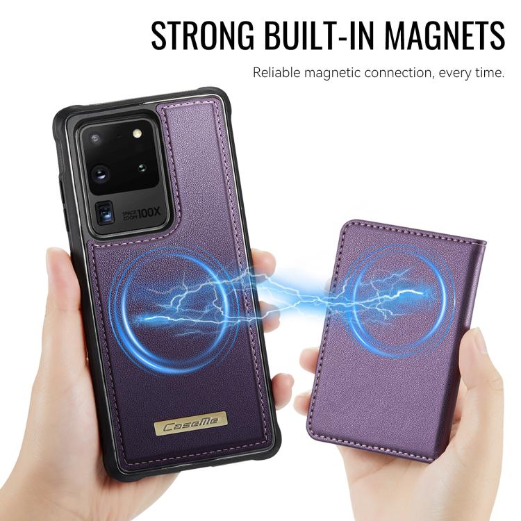 For Samsung Galaxy S20 Ultra 5G CaseMe Me80 Series Detachable Wallet Magnetic RFID Vegan Leather Phone Case