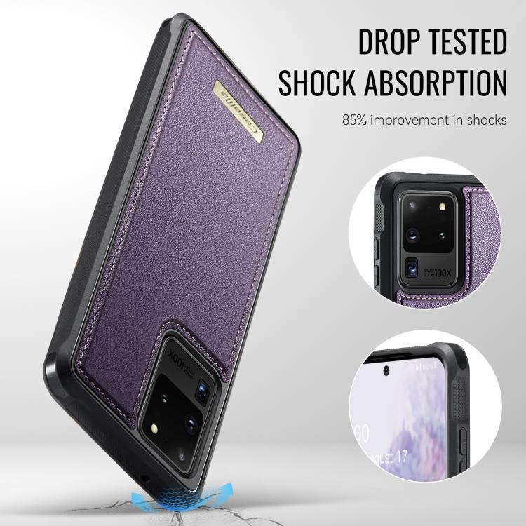 For Samsung Galaxy S20 Ultra 5G CaseMe Me80 Series Detachable Wallet Magnetic RFID Vegan Leather Phone Case