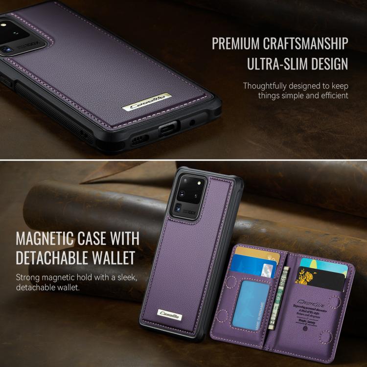 For Samsung Galaxy S20 Ultra 5G CaseMe Me80 Series Detachable Wallet Magnetic RFID Vegan Leather Phone Case