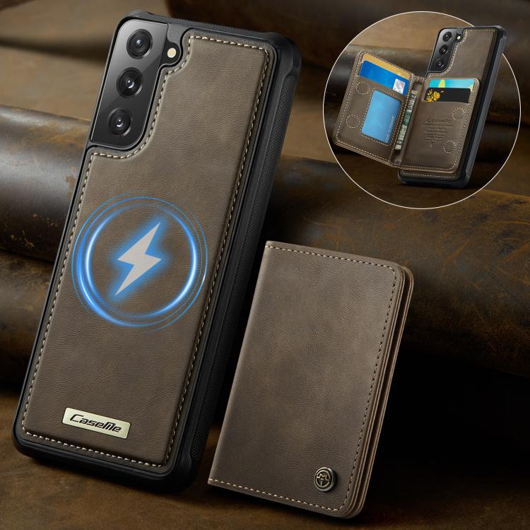 For Samsung Galaxy S21 5G CaseMe Me80 Series Detachable Wallet Magnetic RFID Vegan Leather Phone Case